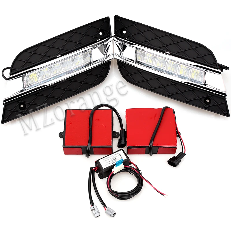 

2PCS 12V Car Accessories Daytime Running Lights For Mercedes-Benz ML350 W164 ML300 ML320 2010 2011 DRL LED Daylight Fog Lamp