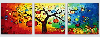 

Max Size 75x75cmx3 Frameless Pictures Painting By Numbers DIY Digital Oil Painting On Canvas Home Decoration DIY Wealth Tree