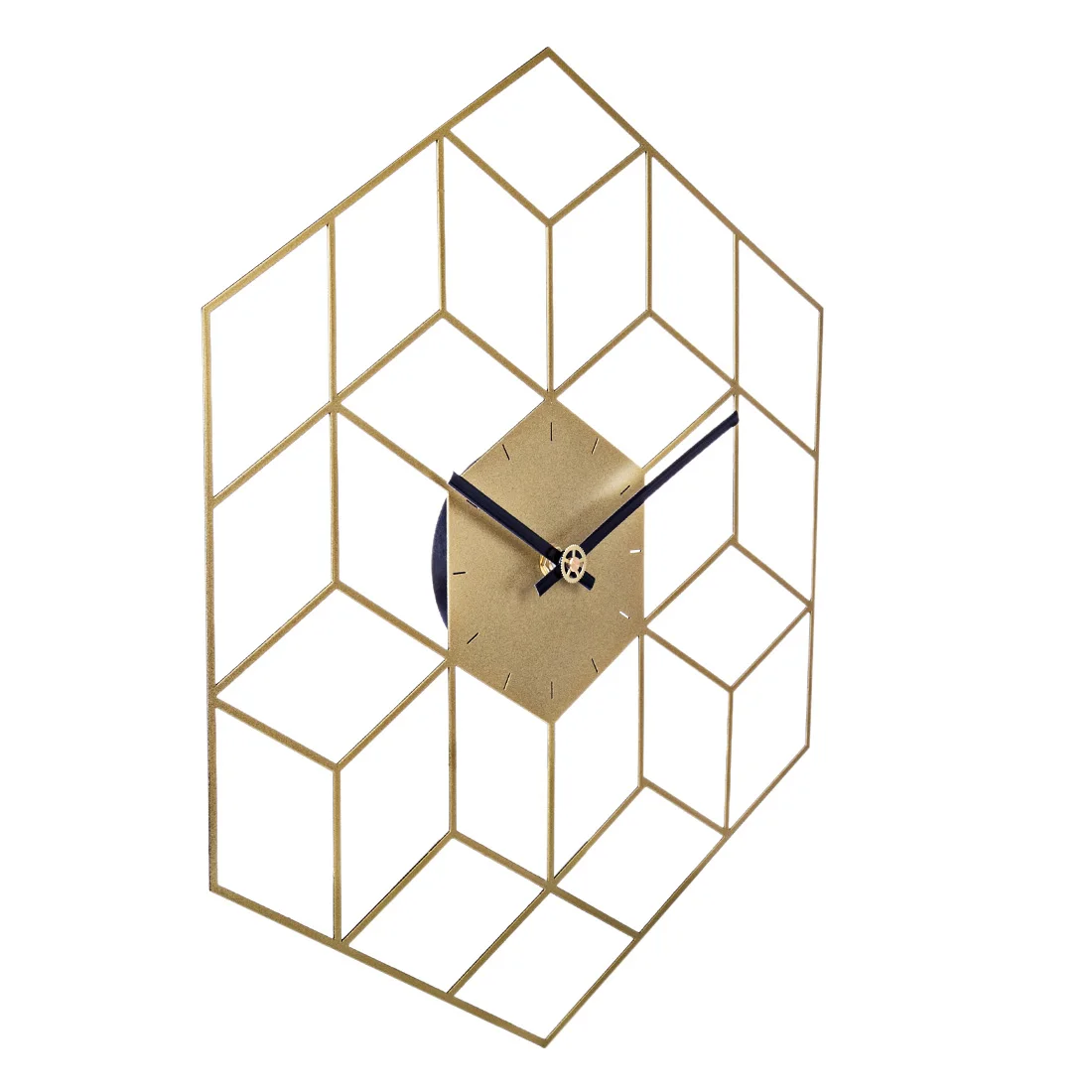 Preise 35X40 cm Kreative Eisen Cube Wanduhr Timer Uhr Batterie Betrieben Schweigen Wand Uhren Wohnkultur Dekoration  skala Goldene