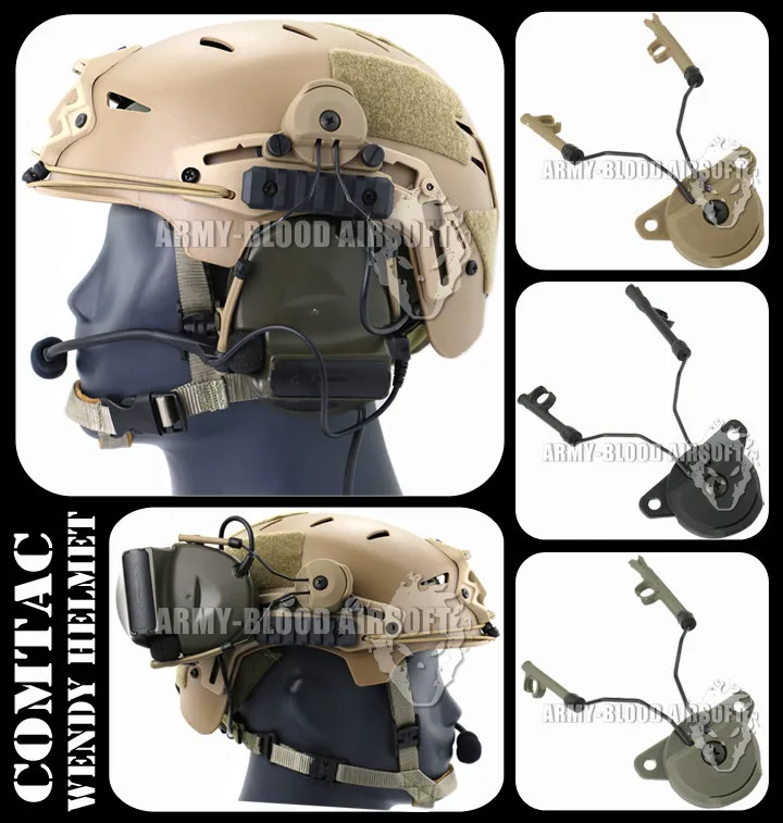 Peltor Comtacヘッドセットチームウェンディexfil戦術ヘルメットレールアダプタbk De Fg Adapter Phone Adapt Militaryhelmet Mask Aliexpress