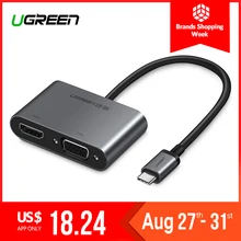 Ugreen USB C HDMI VGA Adapter Type C to HDMI 4K Thunderbolt 3 for Samsung Galaxy S9/S8/Note 9 Huawei Mate 10/P20 Pro USB C HDMI
