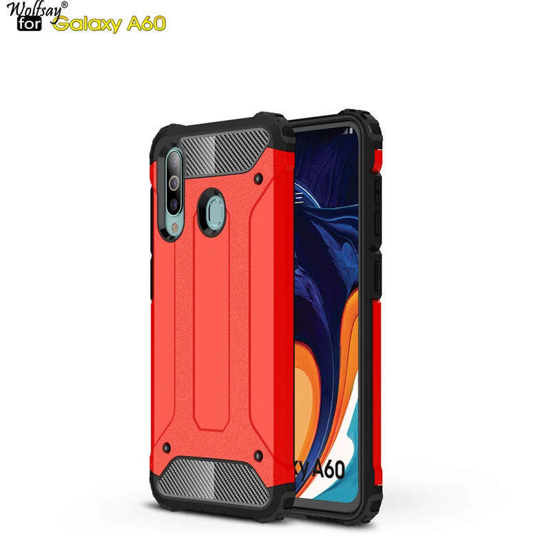 Wolfsay For Case Samsung Galaxy A60 Cover Durable Armor TPU & PC Case for Samsung Galaxy A60 Case for Samsung A60 A606F Fundas