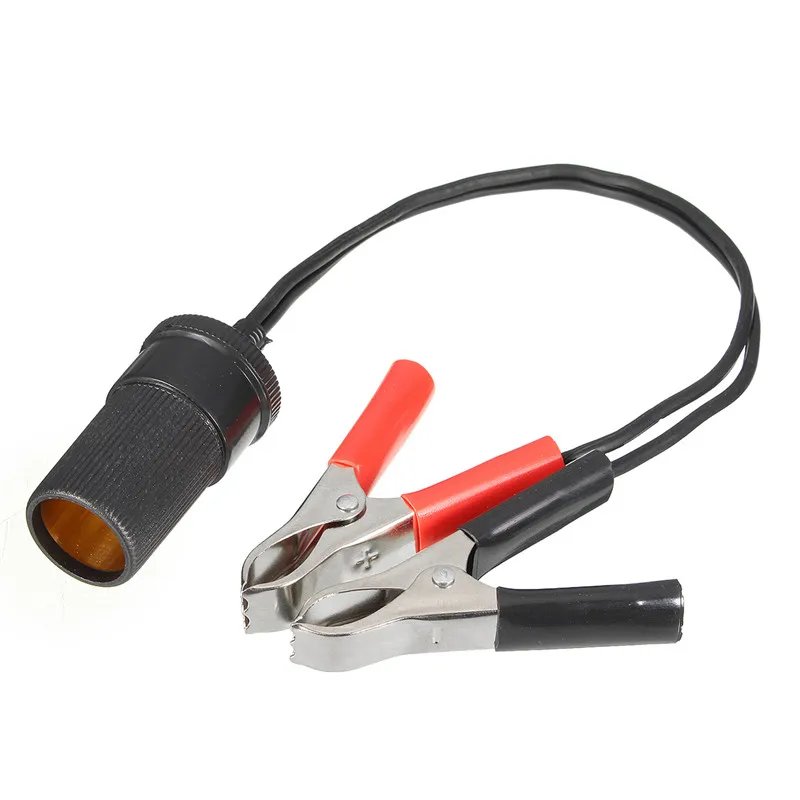 

12V Car Battery Pump Alligator Clip Charger Cable Terminal Clip-on Cigarette Lighter Power Socket Adapter Adaptor