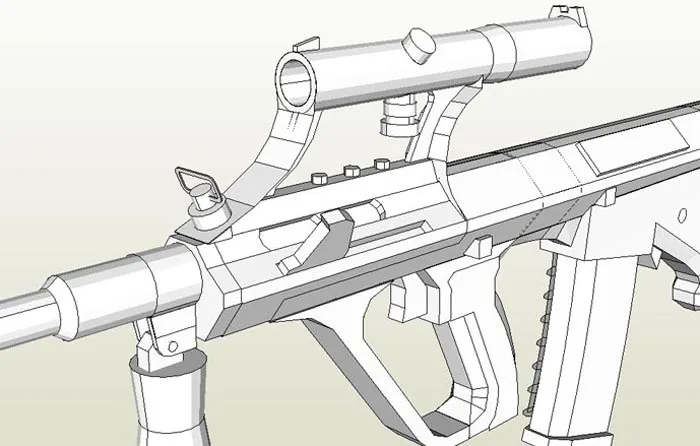 3D бумажная модель AUG-1 винтовка пистолет 1: 1 масштаб DIY бумажное изделие ручнйо работы игрушка