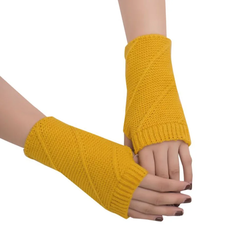 Модные вязаные теплые зимние перчатки без пальцев, женские мягкие теплые перчатки Guantes Mujer, женские перчатки# YL