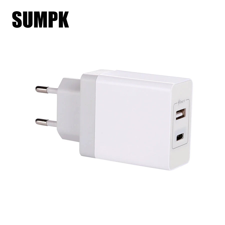 SUMPK Тип usb C стены Зарядное устройство быстрой Тип usb C мобильного телефона Зарядное устройство PD Зарядное устройство для мобильного телефона для iphone 8 X samsung Galaxy S9