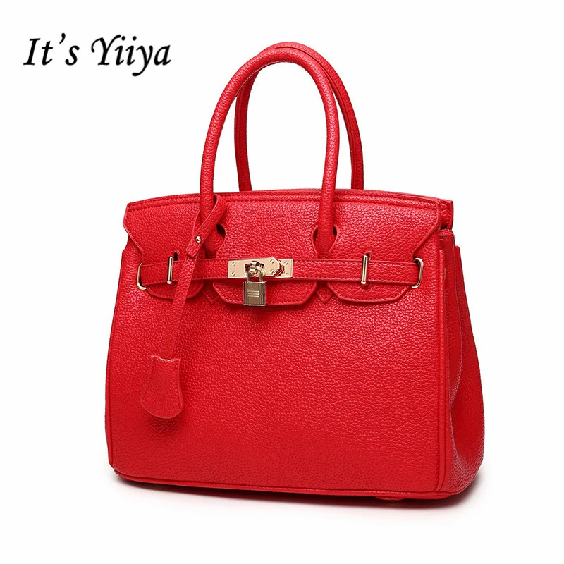 

It's YiiYa Women PU HandBag Casual European Style Famous Designer Litchi pattern Luxury Girls Messenger Bags XK8003