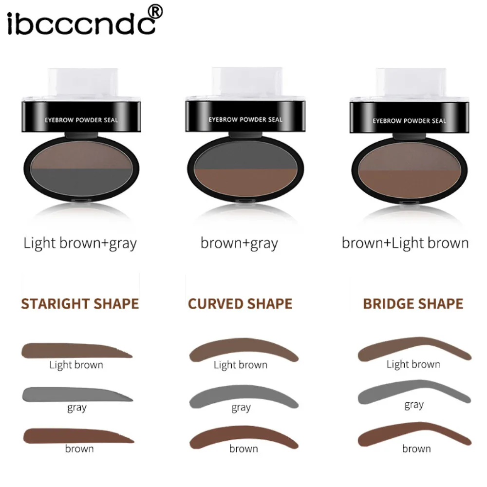

Ibcccndc 9 Colors Eyebrow Powder Seal Brow Stamp Shape Long Lasting Waterproof Eyebrow Shadows Makeup Palette Cut Crease TSLM1