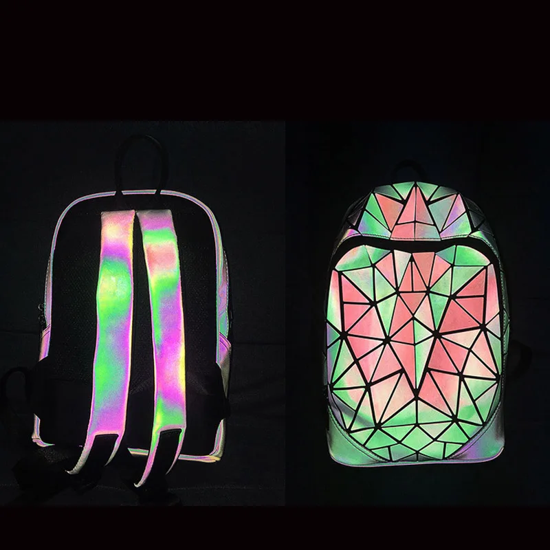 Застежка-молния Для женщин рюкзак правильной геометрической формы, с блестками сумка женская световой СУНЦ рюкзаки для девочек-подростков, рюкзак голографическая Для женщин рюкзаки