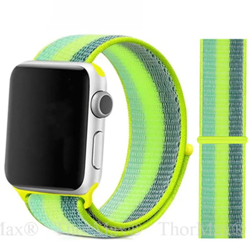 Для apple watch band 38 мм 42 мм 40 мм 44 мм 43 цвета нейлоновая петля Sporst ремешок нейлоновая тканая группа часов для iwatch 4 3 2 1 браслет - Цвет ремешка: 17-YG Stripe