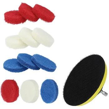 

3x Pads + 1x Plate Car Polishing Tools Power Scrubber Electric Drill Plate Household Cleaning Sofa Bathroom Tile Waxing Kit