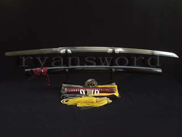 Высококачественная сложенная сталь+ 1095 углеродистая сталь японский самурайский меч катана