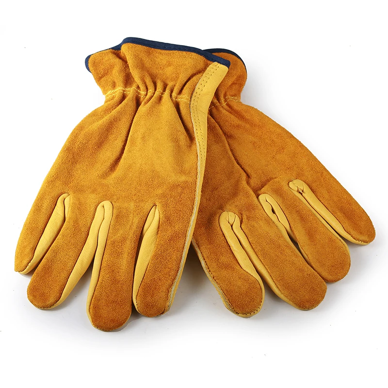 

ZK20 Men's Female Work Working Gloves Cowhide Driver Security Protection Wear Safety Workers Welding Moto motorcycle Gloves