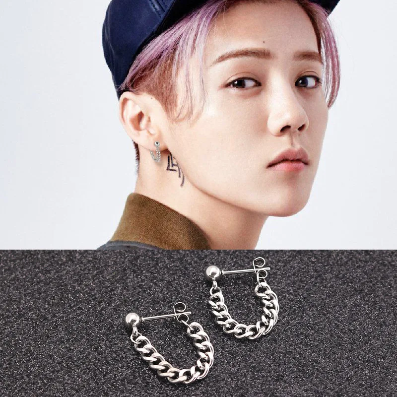 steel chain earrings