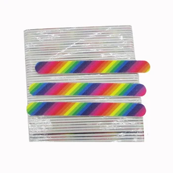 

100pcs Professional Double-sided Nail File 100/180 Rainbow Color Nail Art Tools Sanding Buffer Files Manicure Nails Accessoires