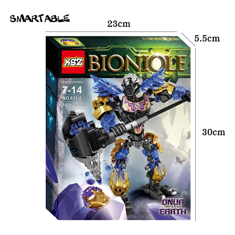 Smartable BIONICLE 143 шт. светильник Onua земляные фигурки 611-2 строительные блоки игрушки для мальчиков совместимые все бренды 71309 BIONICLE подарок