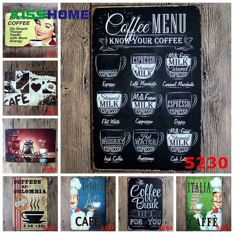

Vintage Coffee Wall Art Painting Plaque Coffee Makes Everything Possible Vintage Metal Signs Home Decor For Cafe Shop