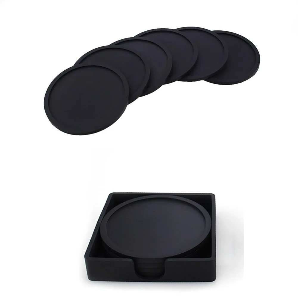 Simple Silicone Non Slip Placemat Round Cup Mat Tableware Silicone Drink Coaster Placemats For