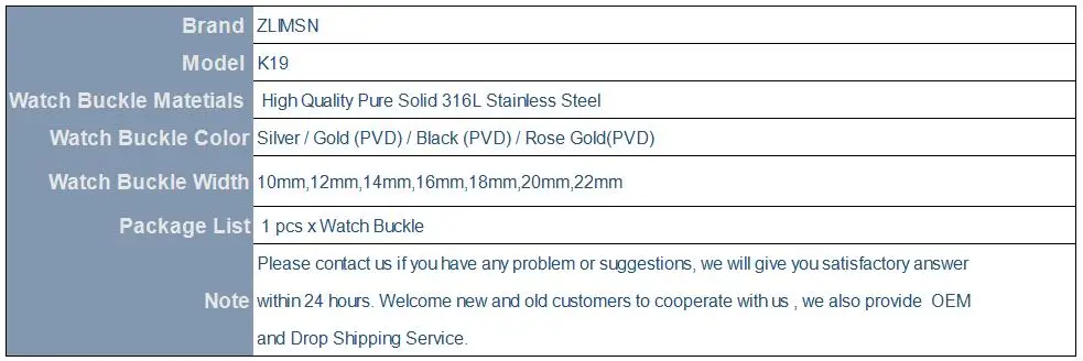 ZLIMSN 10, 12, 14, 16, 18, 20, 22 мм, нержавеющая сталь, металлическая пряжка, ремешок для часов, застежка, ремешок, булавки, пряжки, relogio masculino