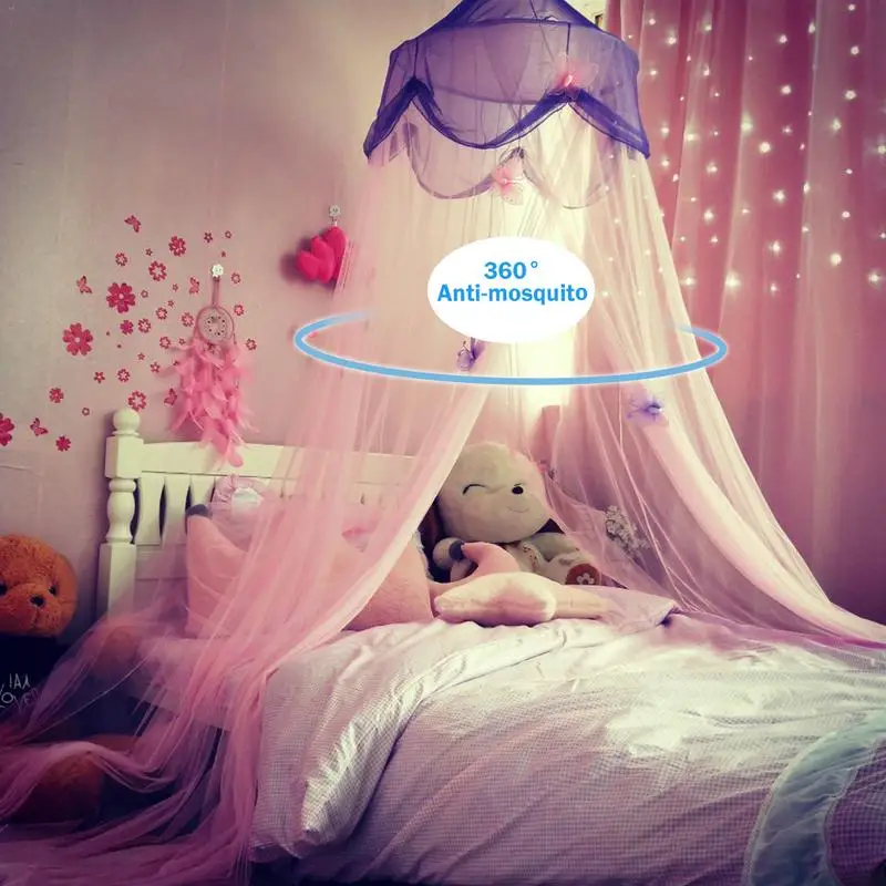Фантазия детская кроватка сетка розовая круговая кровать балдахин кровать палатка Moustiquaire принцесса дети девочки круглая москитная сетка для детей - Цвет: A