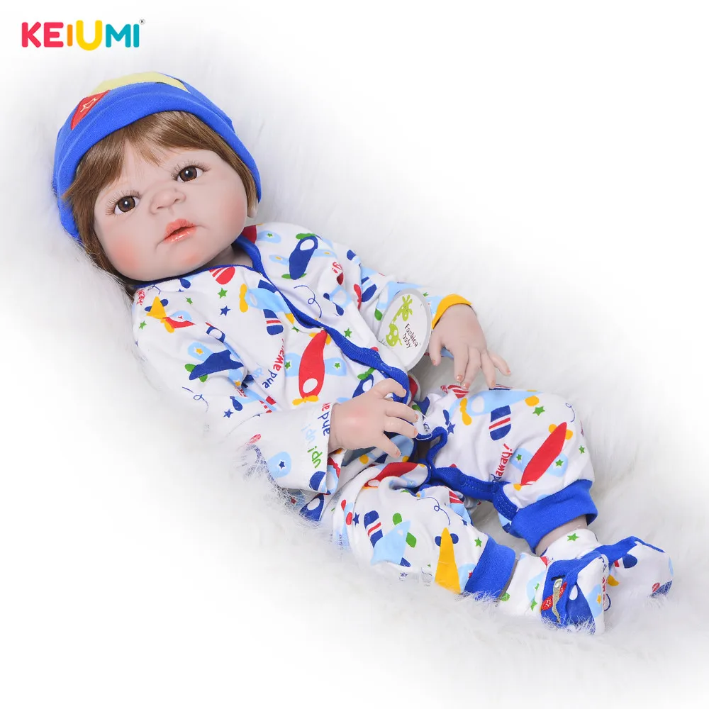 

23 Inch Realistic Reborn Baby Doll Full Body Silicone Vinyl Babies Toy Newborn Dolls Fashion Playmates For Boy Birthday Gifts