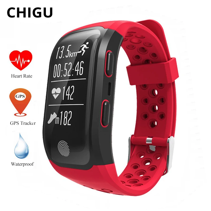 

Chigu S908 GPS Tracker Smart Fitness Bracelet Watch Pulsometer Heart Rate Monitor Relogio Smart Bracelet Band For iOS Android