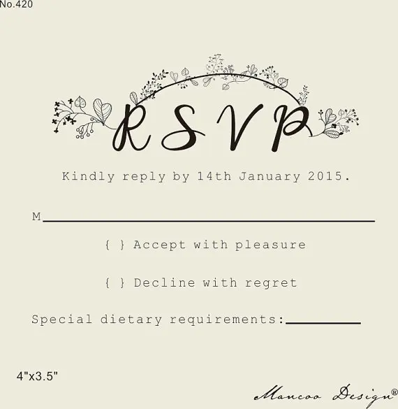 custom rubber stamp 4"x3.5" flowers in the wreath custom RSVP rubber