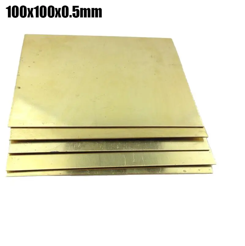 

100x100x0.5mm Brass plate sheet Architectural Engineering home Knife DIY material 1 piece