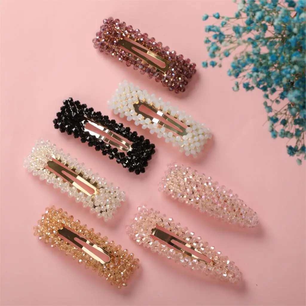 

New Fashion Women Luxury Shining Crystal Waterdrop Hollow Hairpin Elegant Hair Clip Headbands Barrettes BB Clip Hair Accessories