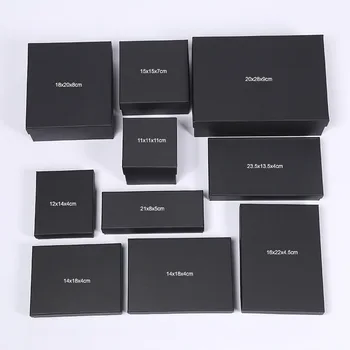 

[4Y4A] 100pcs Black Paper Gift Boxes [Accept custom logo] Underwear Socks Cosmetic Necklaces Jewelry & Ring & Necklaces Watches
