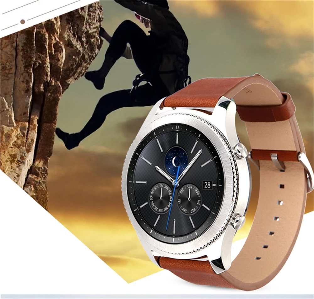Véritable Bracelet En Cuir Bracelet Bracelet Pour Samsung Gear S3 Frontière/Classique SM R770 SM R760 SM R765 Smart Watch dans Bracelets de Montres sur