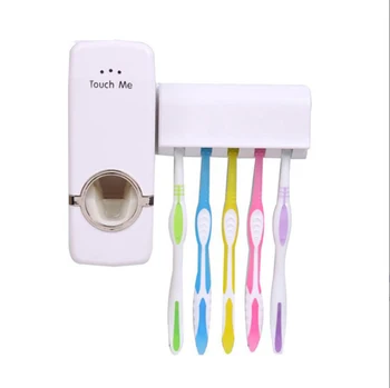 

Holder Automatic Toothpaste Dispenser Set 5 Slots Toothbrush Stand Home Wall Mounted Rack a shelf in the bathroom Shelves