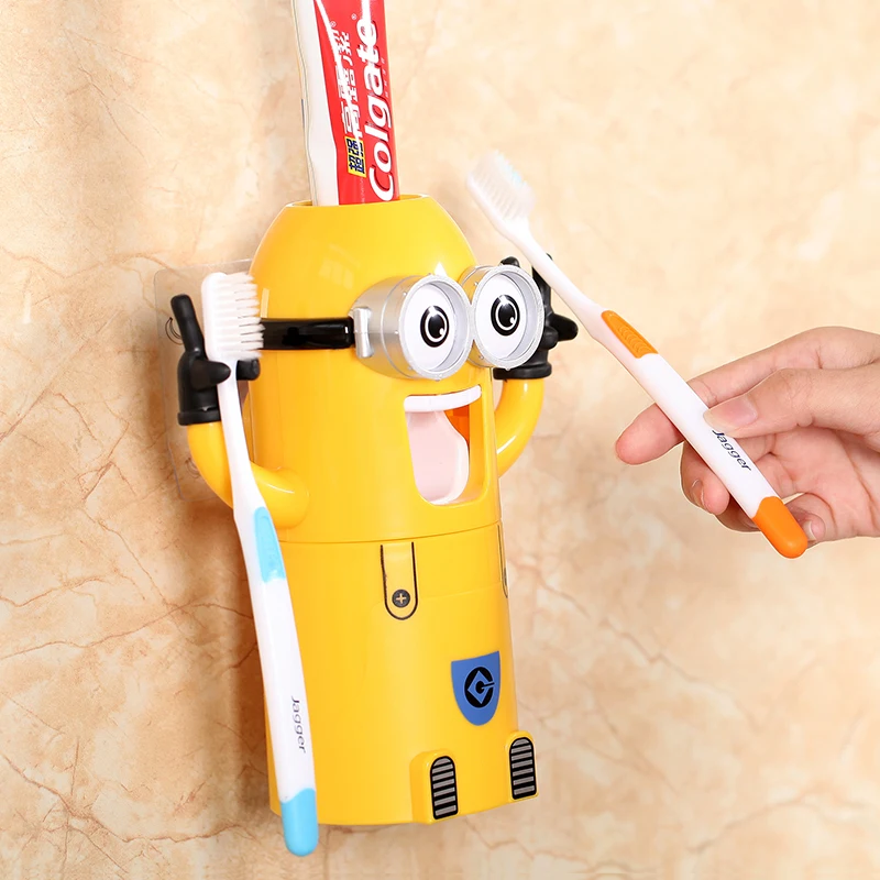 Dropshipping Minion Automatic toothpaste dispenser Toothbrush Holder Products Creative bathroom accessories Toothpaste Squeezer