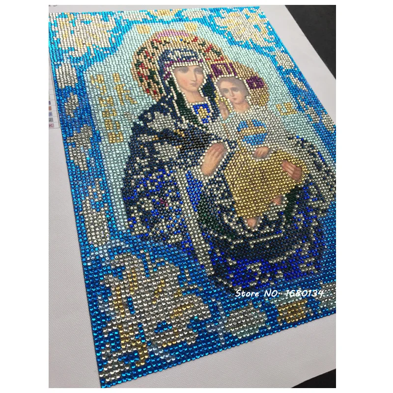 Алмазная вышивка RUBOS Theotokos Iverskaya otodox, икона, религия, Алмазная мозаика, сделай сам, 5D, рукоделие, Хрустальная бусина, дрель, Декор, подарочный набор