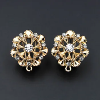 

Earrings Post Connector Linker Clip Back Flower Pave CZ Base Findings African Costume Bridal Women Earrings DIY Jewelry Making