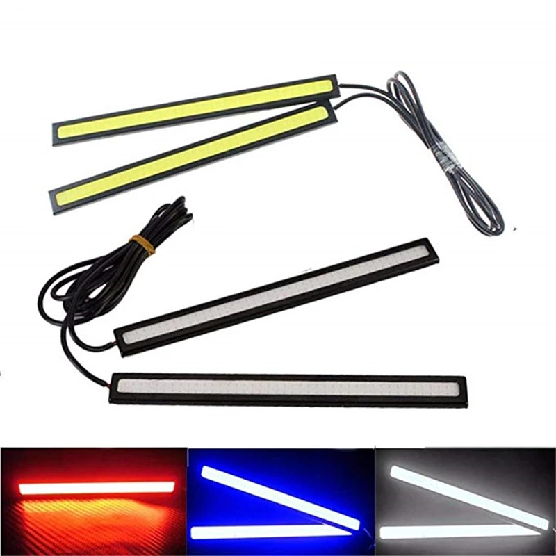 2 Piece 17cm Universal COB LED Car Lamp External Lights Auto Waterproof Car Styling Led Lamp car door opening safety warning strobe signal lamp strips welcome decor led lamp strips anti rear end universal auto accessories