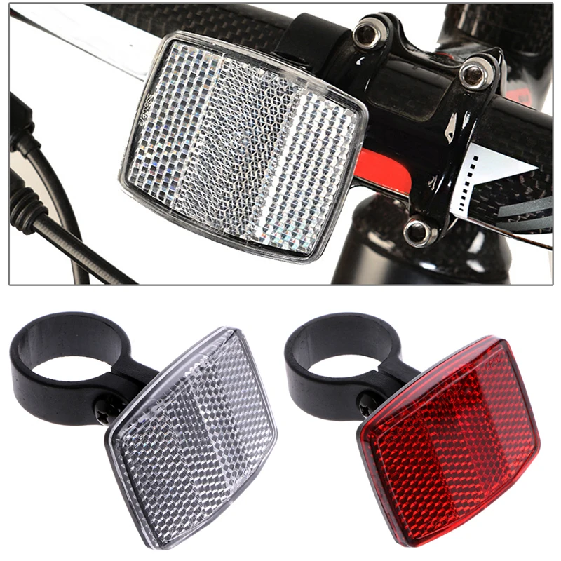 Excellent Bicycle Bike Handlebar Reflector Reflective Front Rear Warning Light Safety Lens New 3