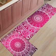 2 шт. кухонные подстилки И КОВРИКИ НАБОР современный градиент цвета Мандала домашний декор Нескользящая зона бегун входной коврик