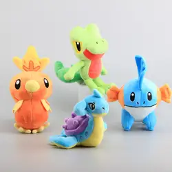 Высокое качество 4 шт./компл. фигурки Пикачу Lapras Torchic TREECKO мягкие Куклы Mudkip плюшевые Игрушечные лошадки 14-20 см