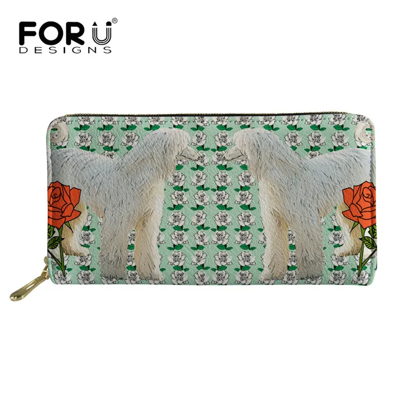 FORUDESIGNS/Длинный кошелек Для женщин кошельки афганская борзая с милой собачкой