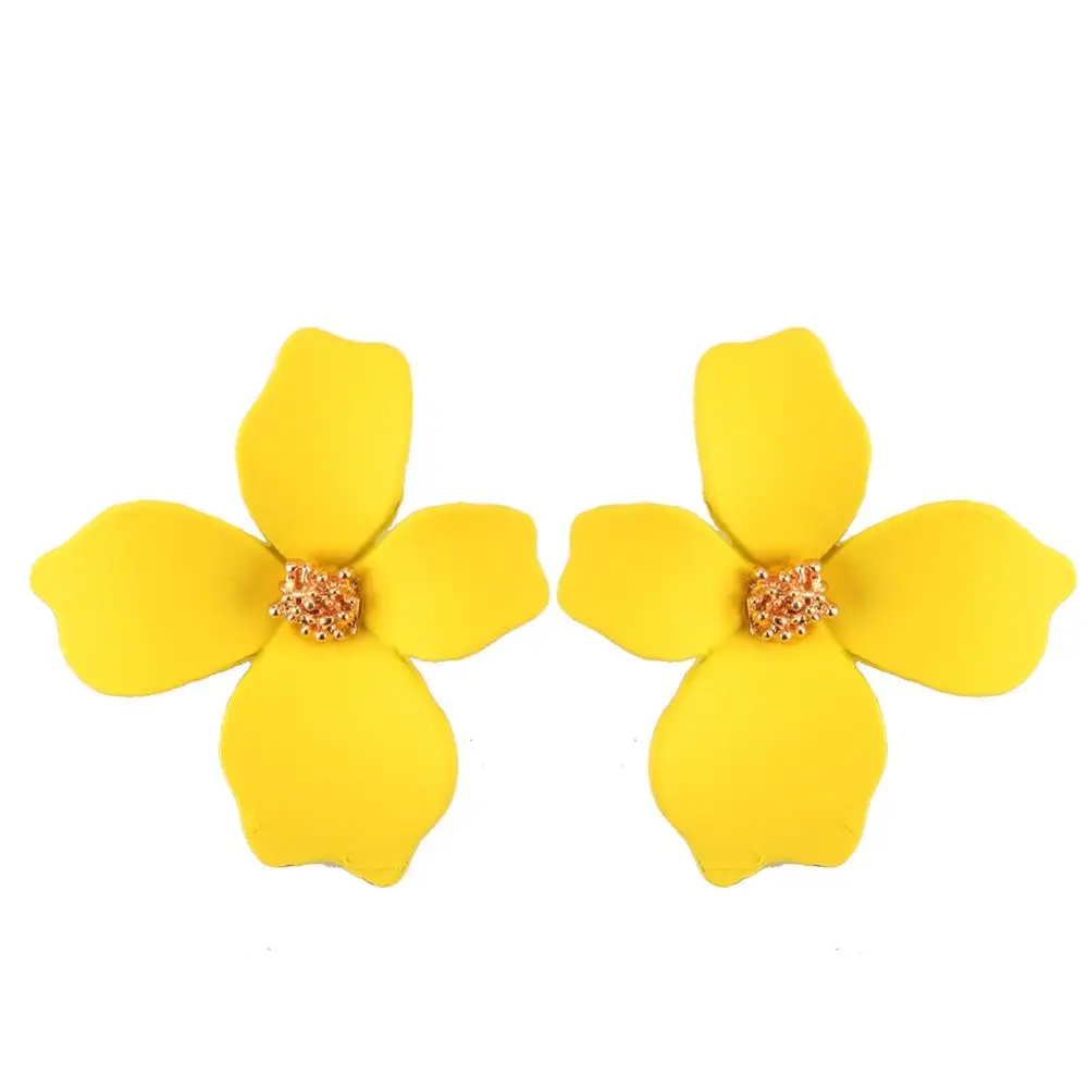 yellow 3 Girlgo брендовая одежда в богемном стиле с большим цветком серьги-гвоздики с эпоксидной смолой для Для женщин Мода бусины висячие серьги дешевые ювелирные изделия, ювелирные изделия: модные серьги в форме - Окраска металла: yellow 3