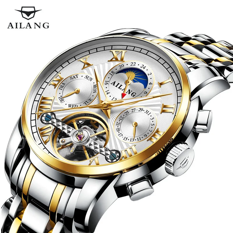 

AILANG High Quality Tourbillon Automatic Mechanical Men Watch Business Moon Phase Male Clock Top Brand Luxury Relogio Masculino