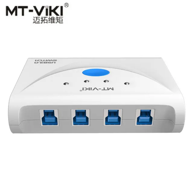 

MT-VIKI 4 Port USB3.0 Switch with External Power Supply 5Gbps SS Super Speed USB 3.0 Selector for Printer HDD Recorder Sharing