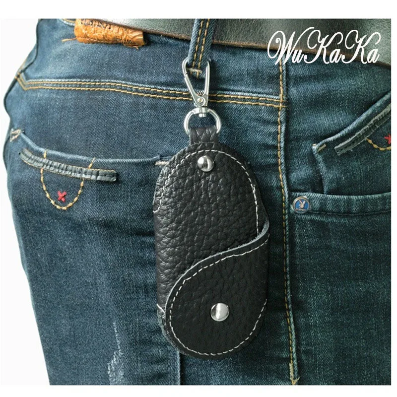 

Genuine Leather Car Key Bag Men Woman Key Holder Housekeeper Keys Organizer Women Keychain Zipper Key Case Bag
