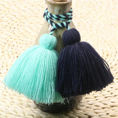 На длинной веревке из двойной головкой кисточкой 58 cm Смешанные Цвет утолщен Шторы подвеска «сделай сам» одежда домашний текстиль аксессуары 1 шт - Цвет: Mint green blue