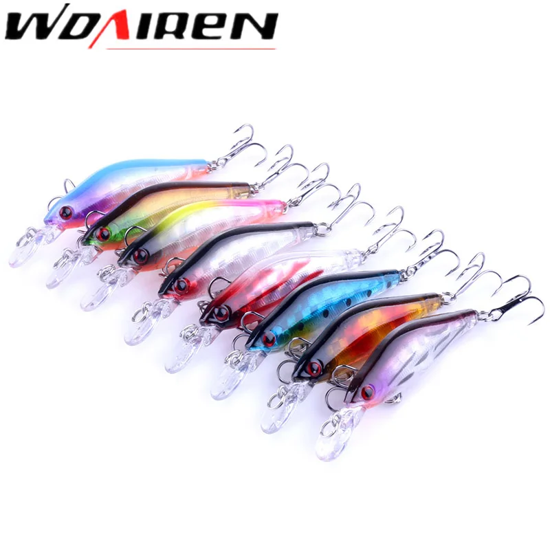 

8Pcs/Lot Minnow Fishing lure Set Pesca Artificial 8cm 6.3g laser Hard Baits Pencil Lures Fish Wobbler Carp Fishing Tackle