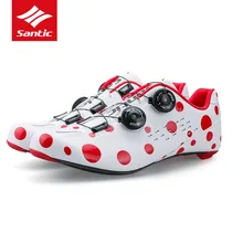 Santic Carbon Fiber Road Cycling Shoes 2017 Mens PRO Road Bike Shoes Rotate Buckle Bicycle Self-locking Shoes Sapatilha Ciclismo