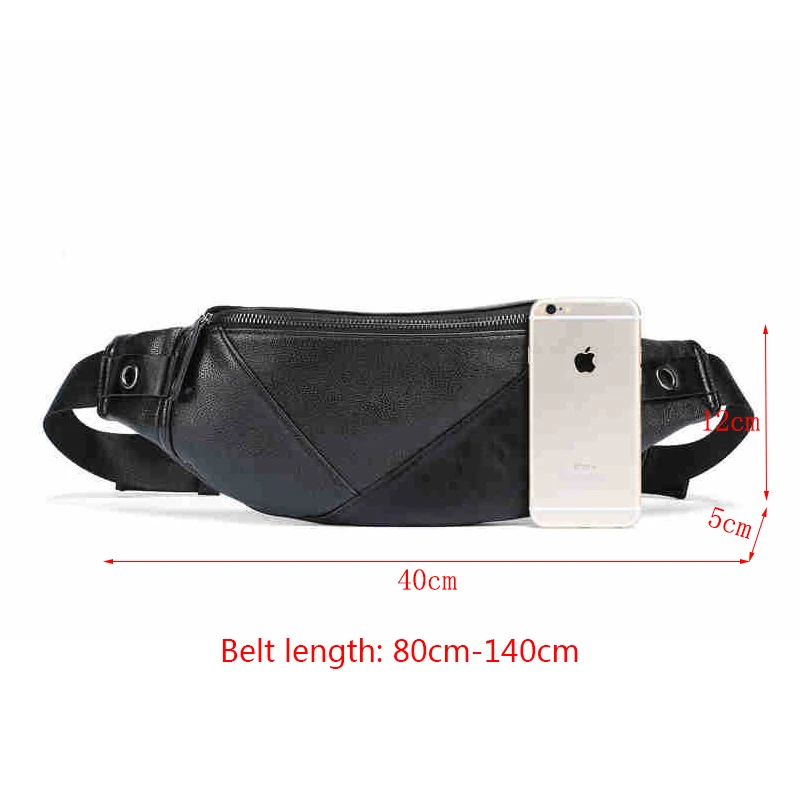 الرجال الخصر أكياس بو الجلود رجل حقيبة صدر للرجال الأزياء Crossbody حقائب كتف الذكور الترفيه السفر الخصر حزمة للجنسين أسود حزمة مراوح