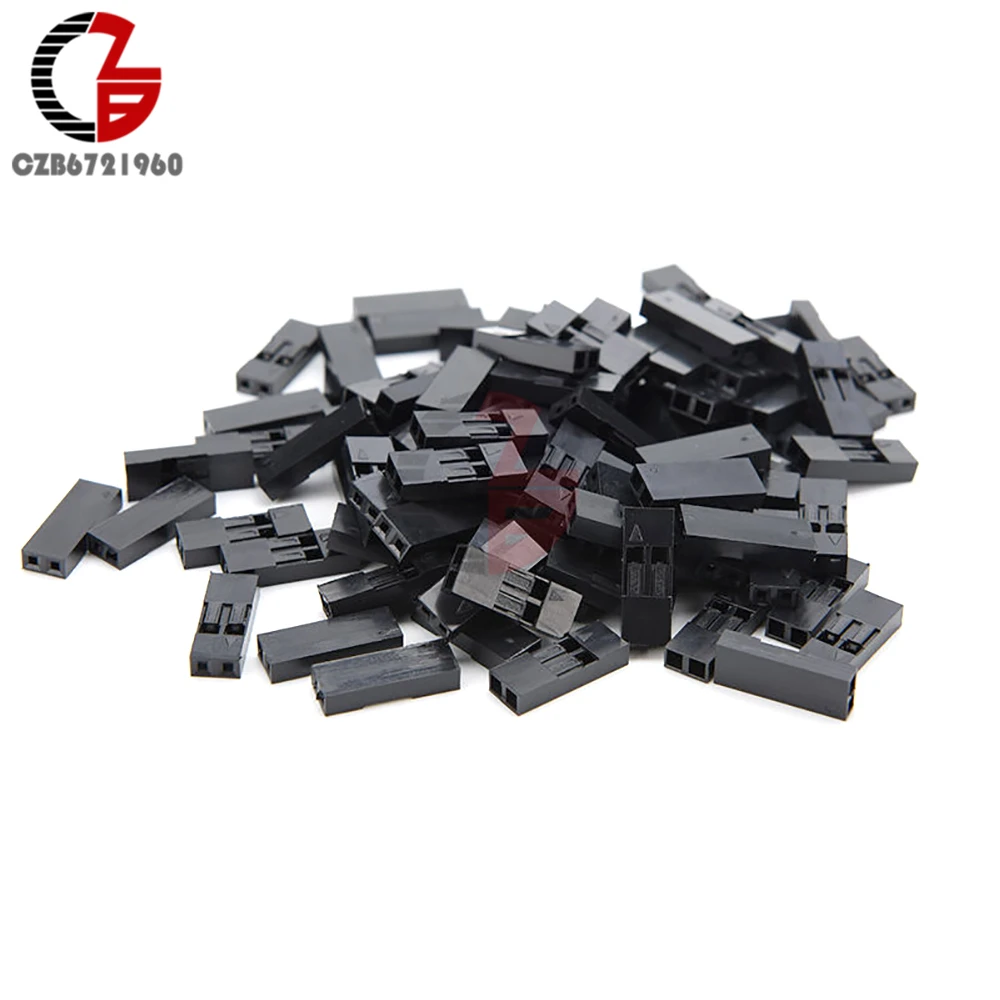 

100Pcs 2.54mm 2P Pitch Dupont Jumper Wire Cable Housing Female Pin Connector