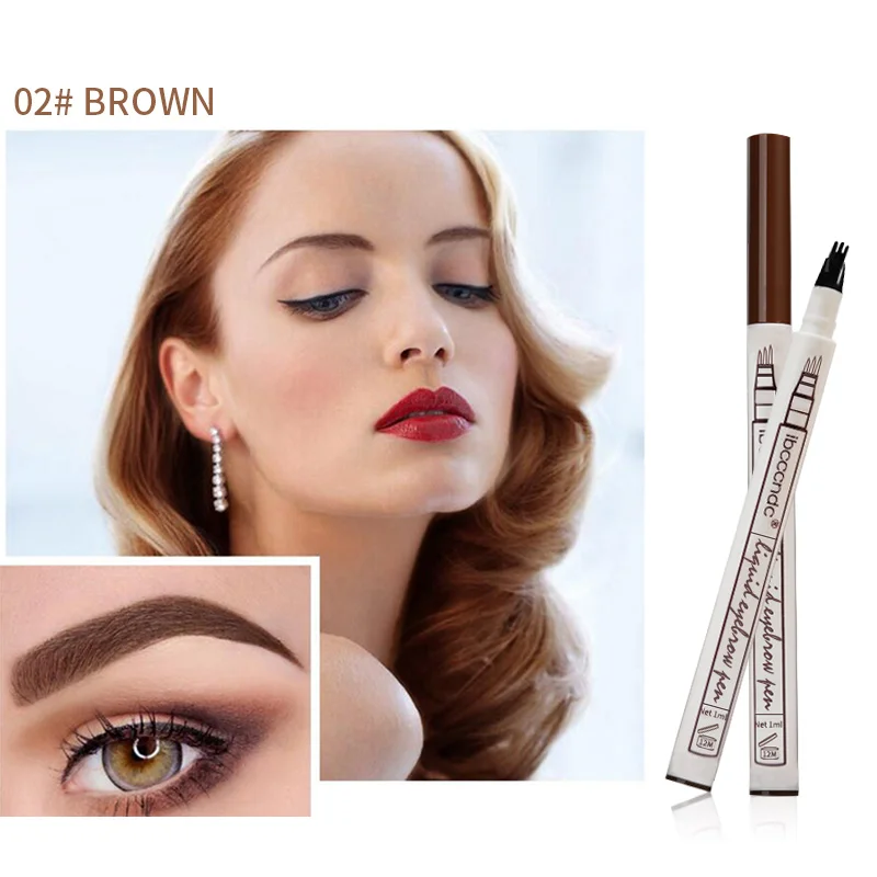 

Ibcccndc Eyebrow Pencil Makeup Waterproof Fork Tip Eyebrow Tattoo Pen Fine Sketch Liquid Eyebrow Enhancer Microblading 2018 New